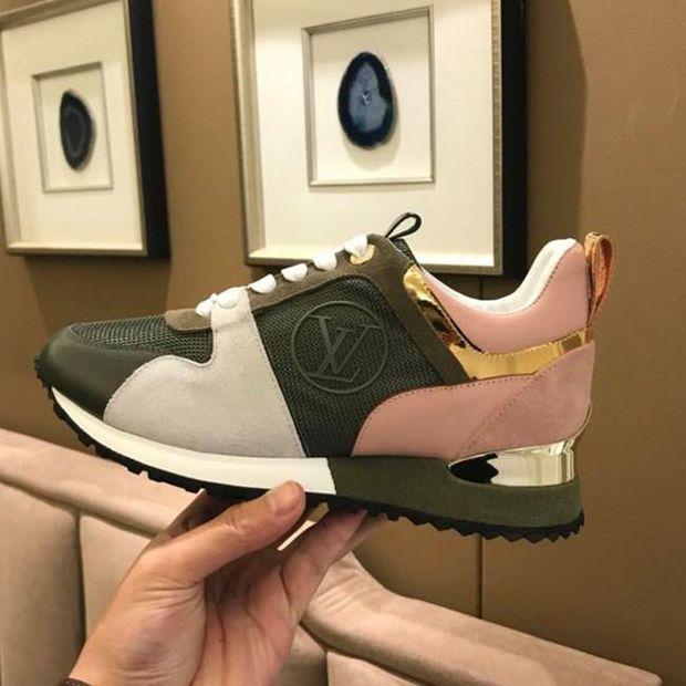 LU Leather Sneakers Rose Green