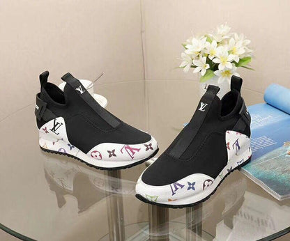 LU Leather Sneaker Sock Colors BRW