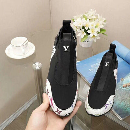 LU Leather Sneaker Sock Colors BRW