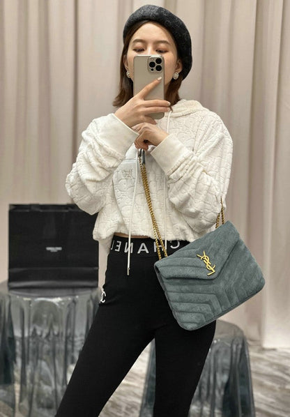 Y L oulou  Bag Shoulder  24 cm 2 color's Suede