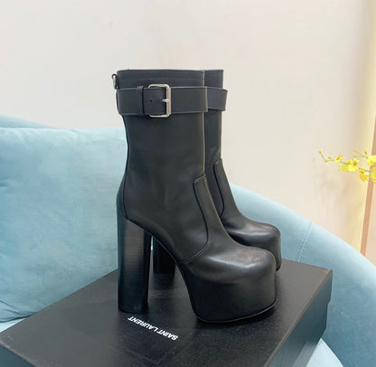 Y L    Boots Wedge  Heels 2 Color s