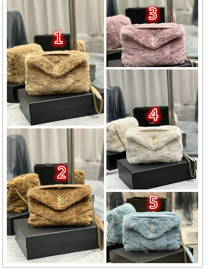 Y L oulou  Bag Fur  Shoulder  29 cm 4 color's