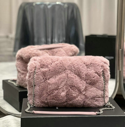Y L oulou  Bag Fur  Shoulder  29 cm 4 color's