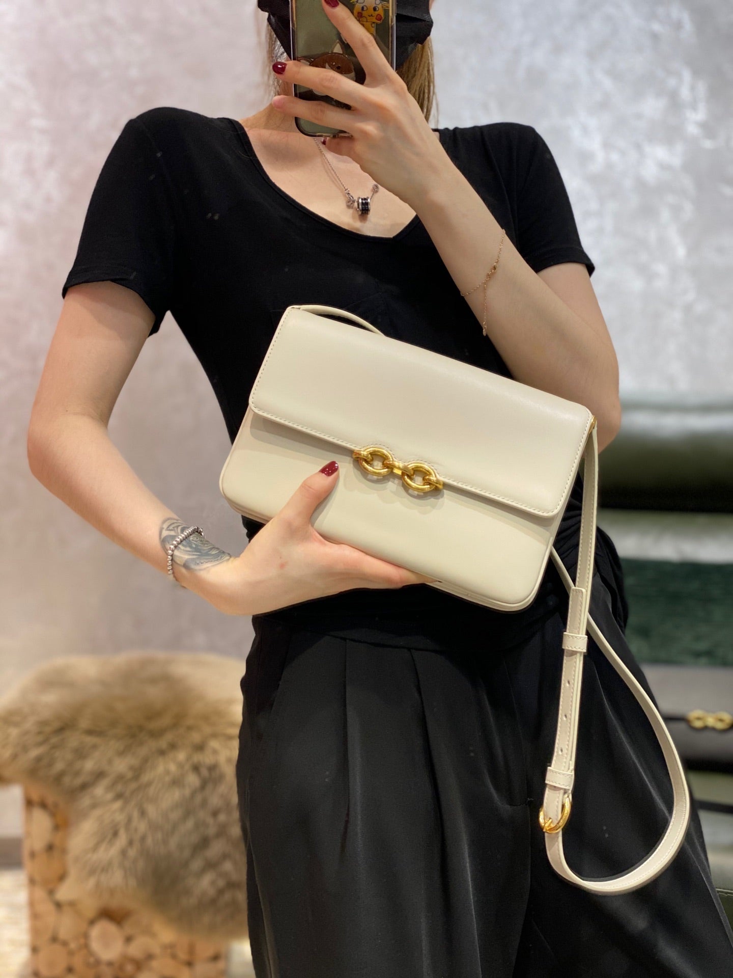 Y L  Bag White MAILLON SATCHEL 24 cm