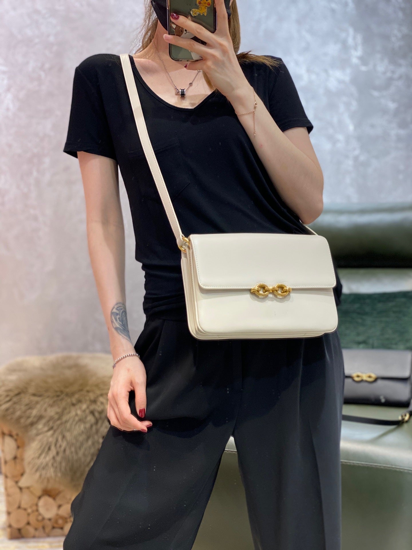 Y L  Bag White MAILLON SATCHEL 24 cm