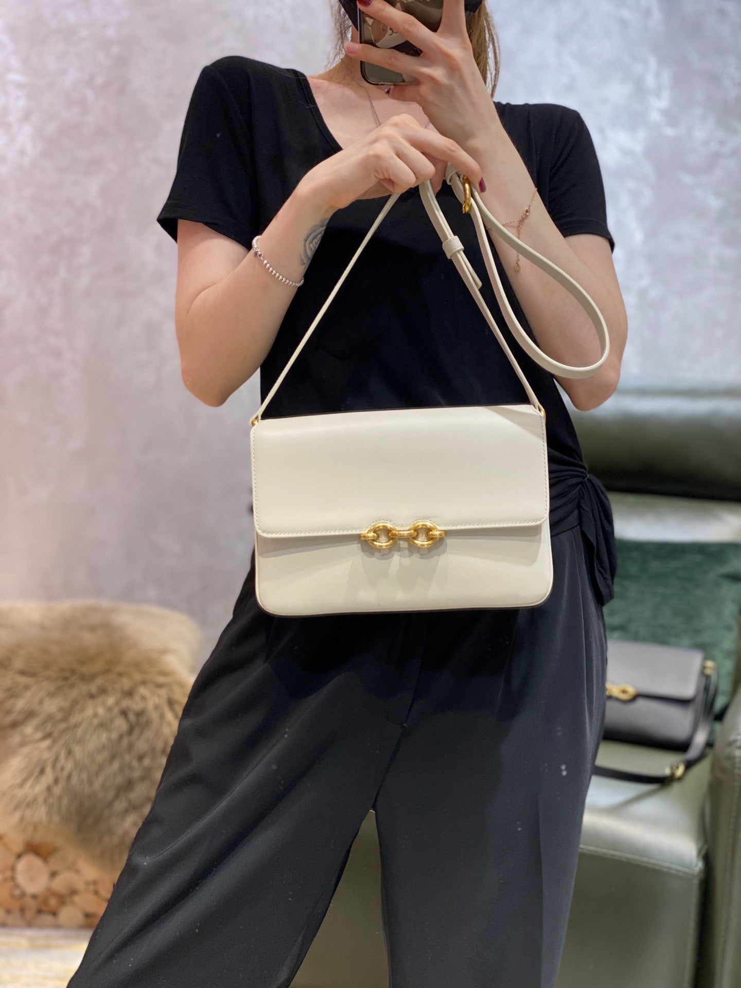 Y L  Bag White MAILLON SATCHEL 24 cm