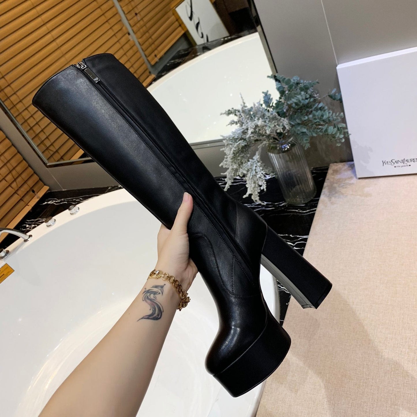 Y L  Boots High Heels Wedge
