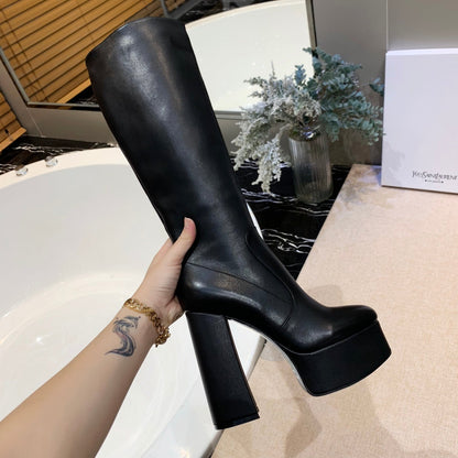 Y L  Boots High Heels Wedge
