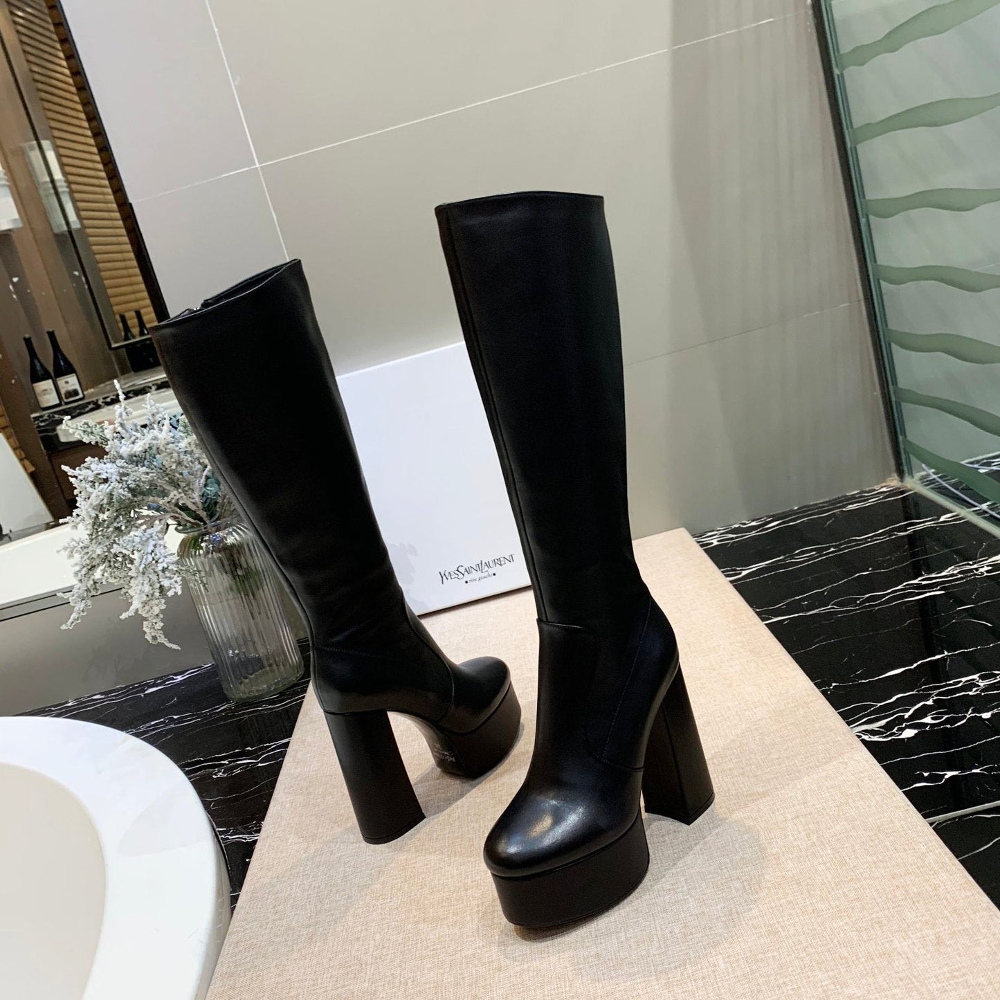 Y L  Boots High Heels Wedge