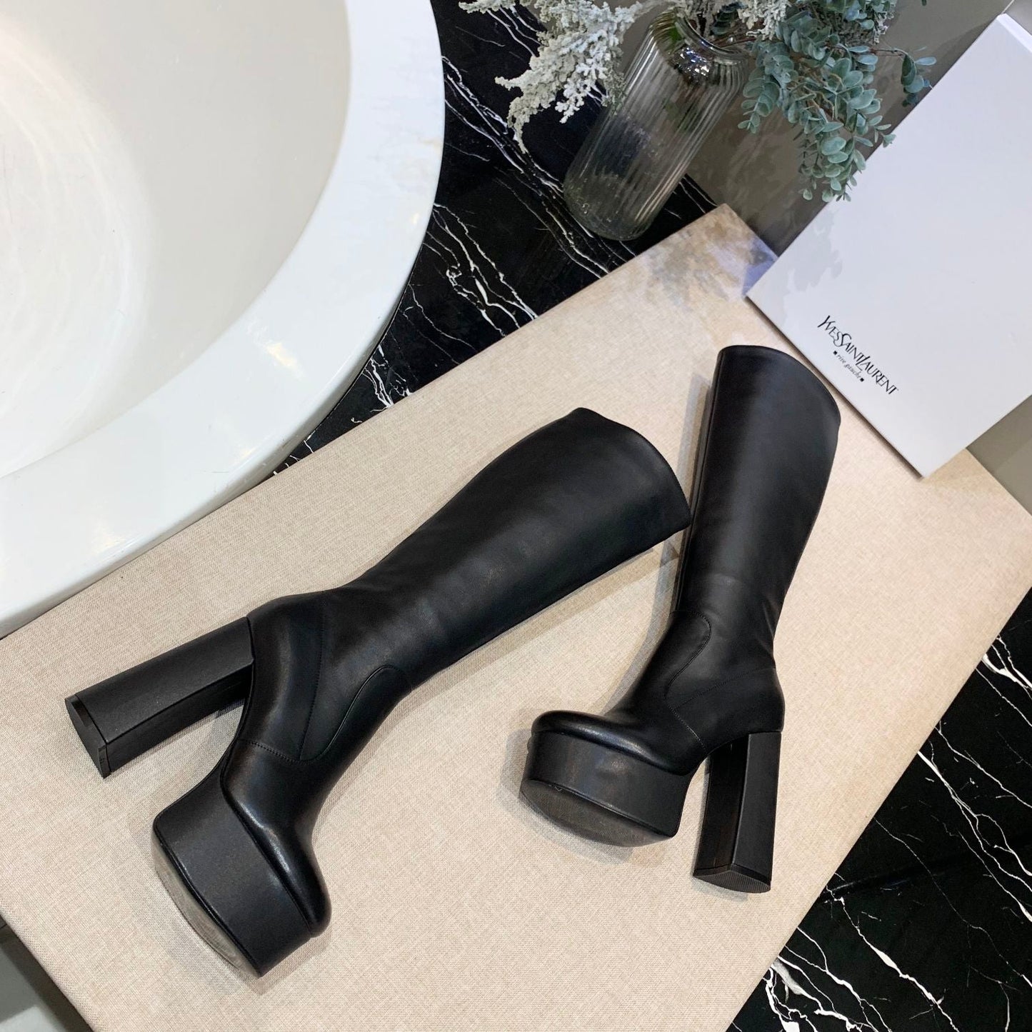 Y L  Boots High Heels Wedge