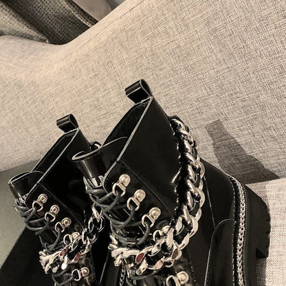 Balma*in Boots Zipper Black Varnish