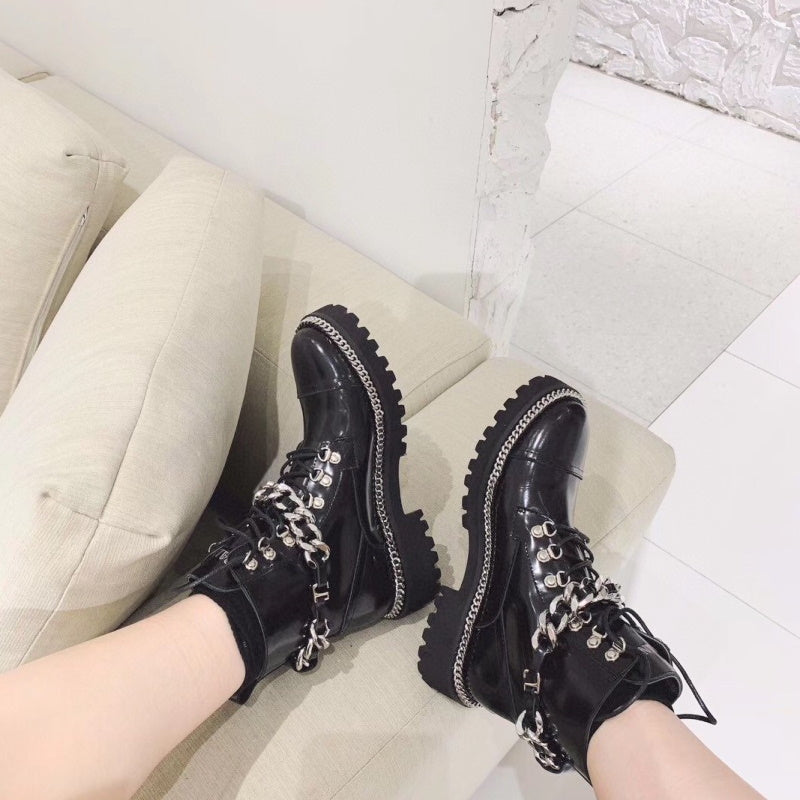Balma*in Boots Zipper Black Varnish