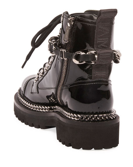 Balma*in Boots Zipper Black Varnish