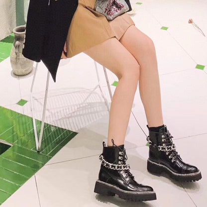 Balma*in Boots Zipper Black Varnish