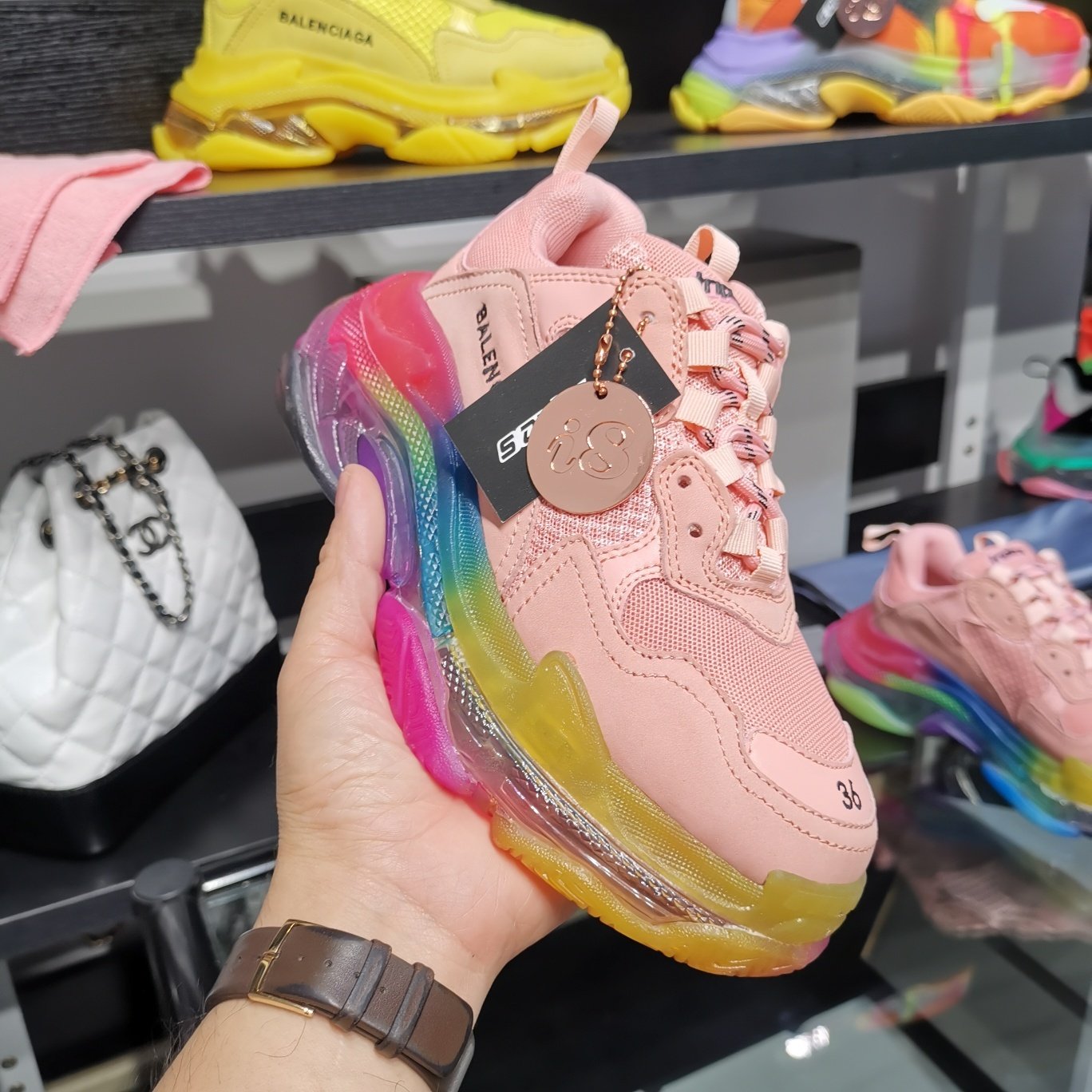 SNBAL Triple S Sneakers Clear Pink
