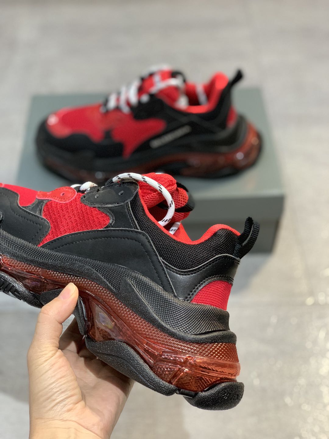 SNBAL  Triple S  Red Sneakers