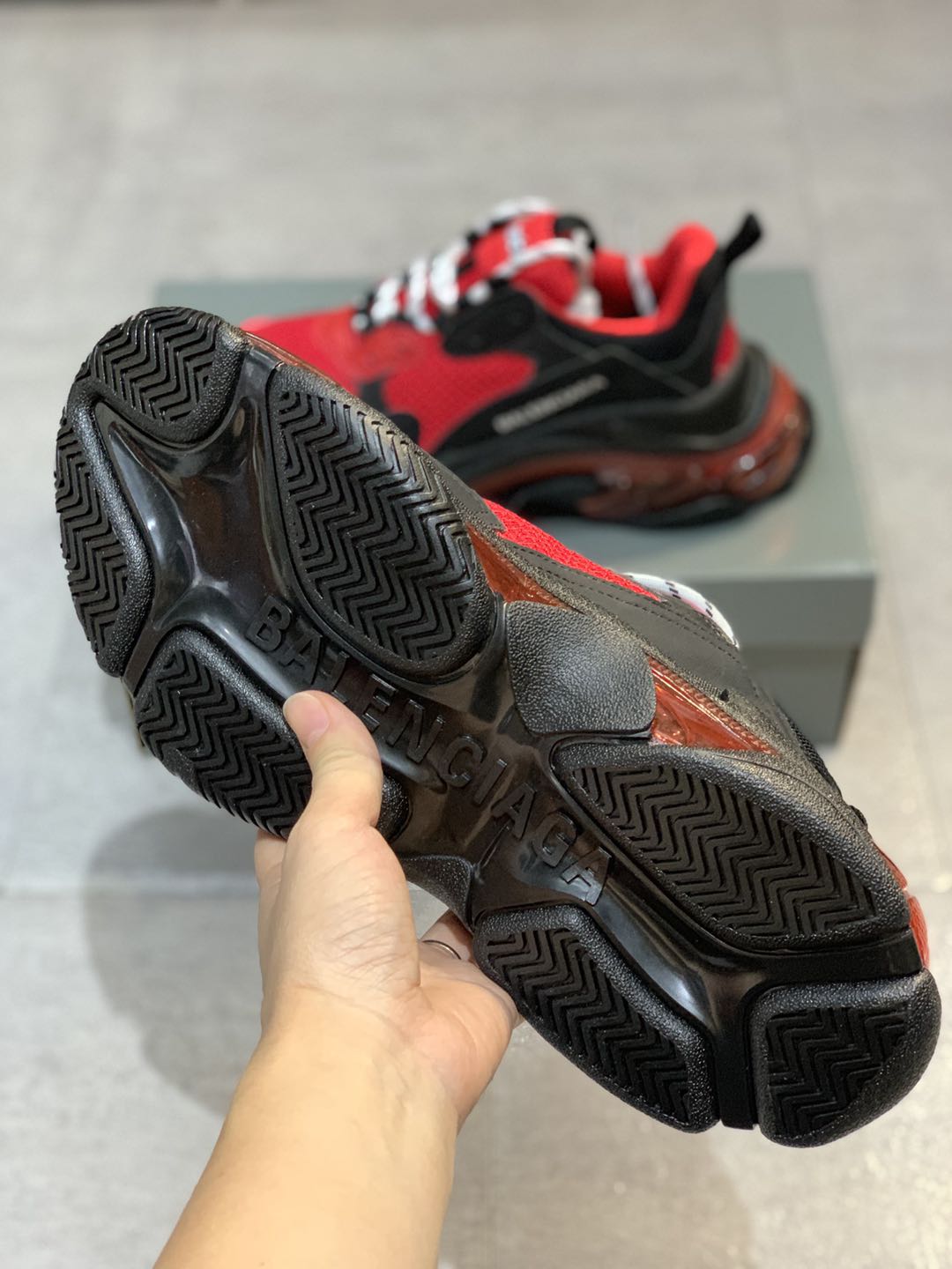 SNBAL  Triple S  Red Sneakers