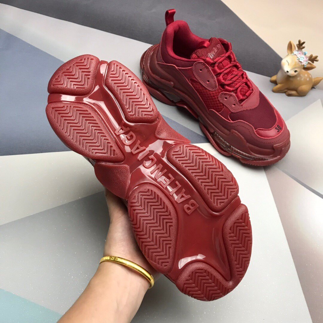SNBAL  Triple S Dark Red Sneakers