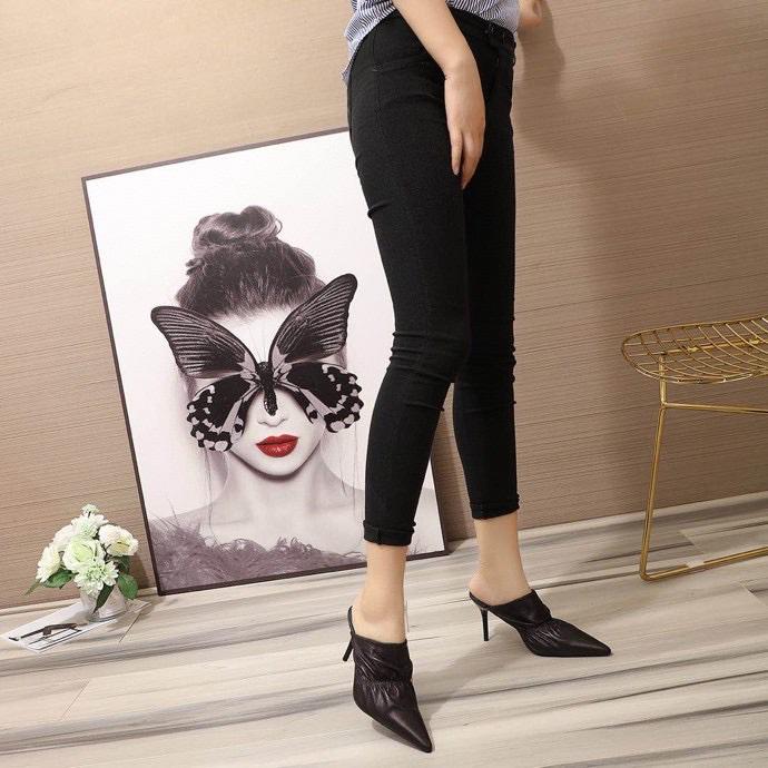 SNBAL  Shoes Black Heels Mule