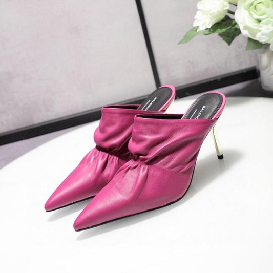 SNBAL  Shoes Fuchsia Heels Mule