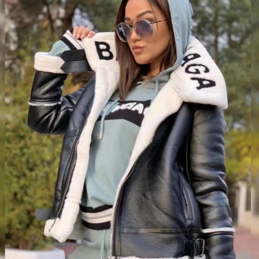 SNBAL  Leather Shearling Jacket 2 Color's
