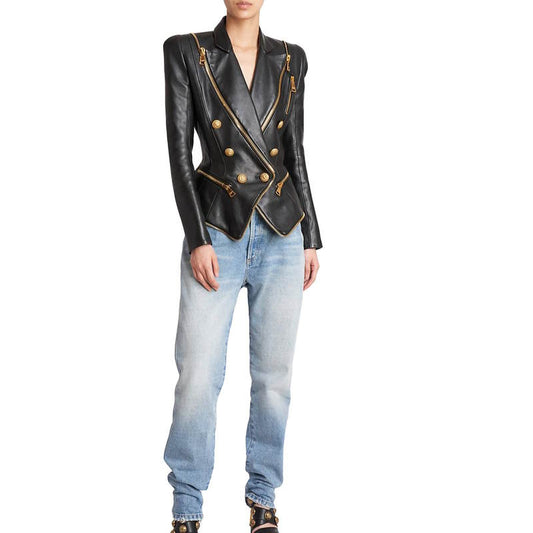 BALMA  Leather Jacket Woman