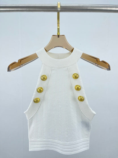 BALMA  Tank Knitted Top  T - shirt  3 Color's Woman