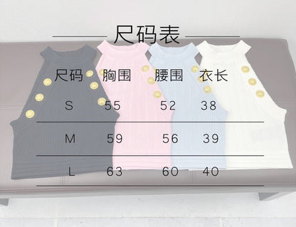 BALMA  Tank Knitted Top  T - shirt  3 Color's Woman
