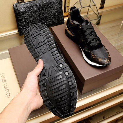 LU Leather Sneakers Black Gold