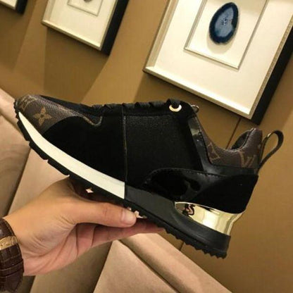 LU Leather Sneakers Black Gold