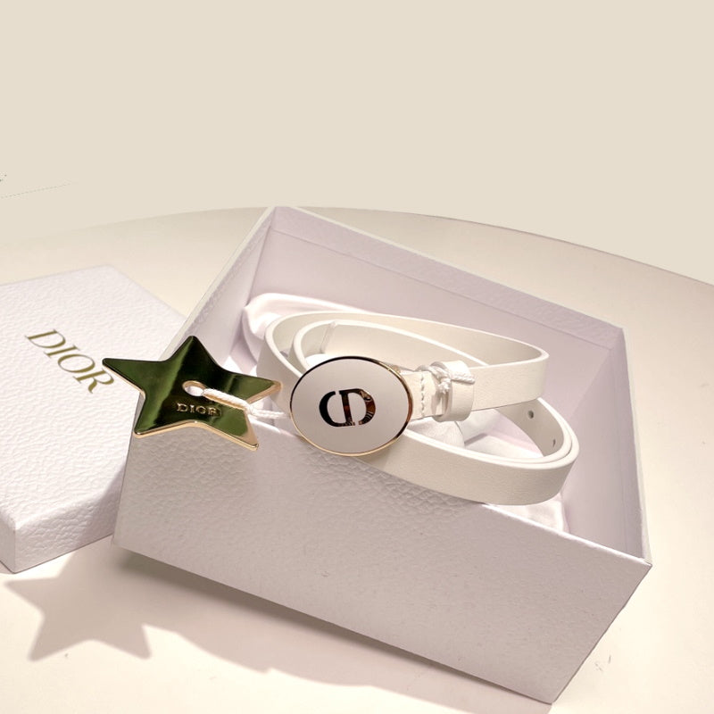 CHD Leather Belt White