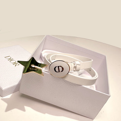 CHD Leather Belt White