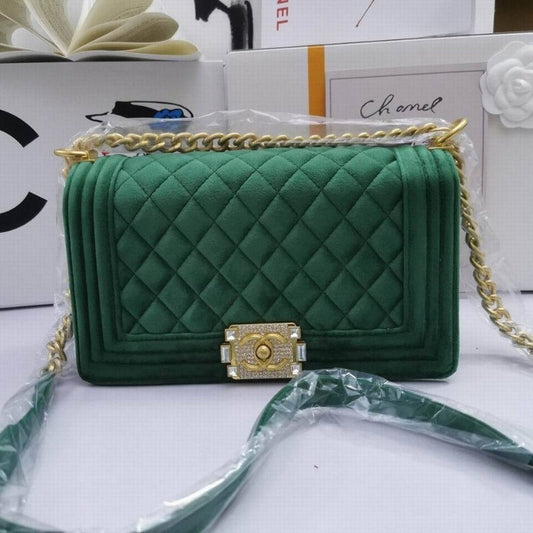Chl Bag Velvet Green