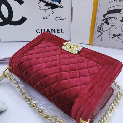 Chl Bag Velvet Red