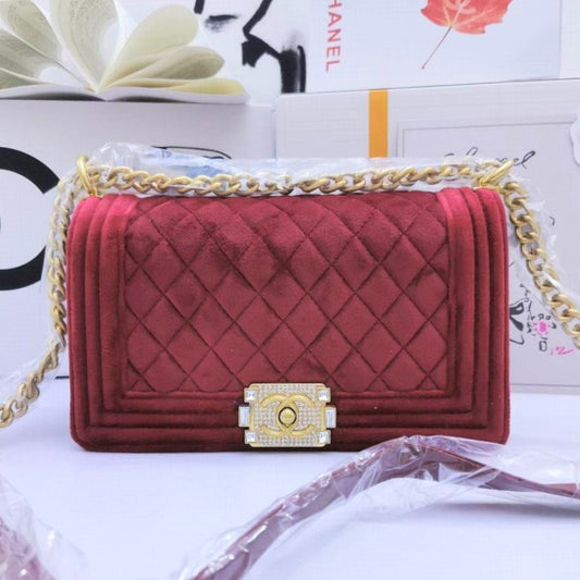 Chl Bag Velvet Red
