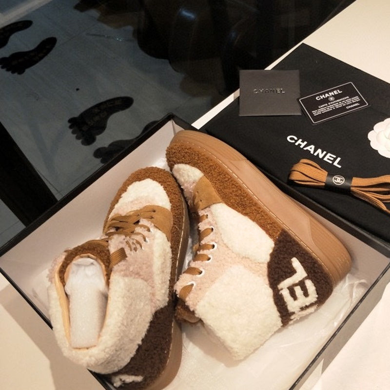 CHL Sneakers High Shearling Fur Brown