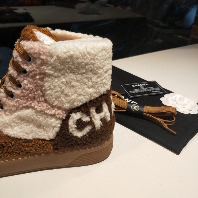 CHL Sneakers High Shearling Fur Brown