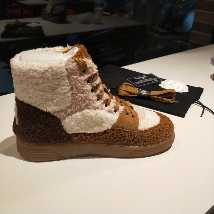 CHL Sneakers High Shearling Fur Brown