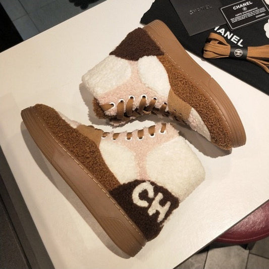 CHL Sneakers High Shearling Fur Brown