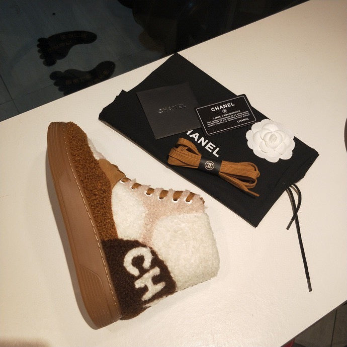 CHL Sneakers High Shearling Fur Brown