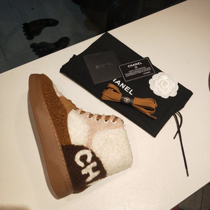 CHL Sneakers High Shearling Fur Brown