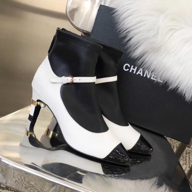 CHL Shoes White Black Heels