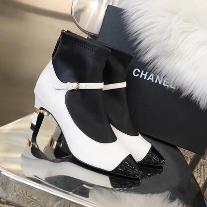 CHL Shoes White Black Heels