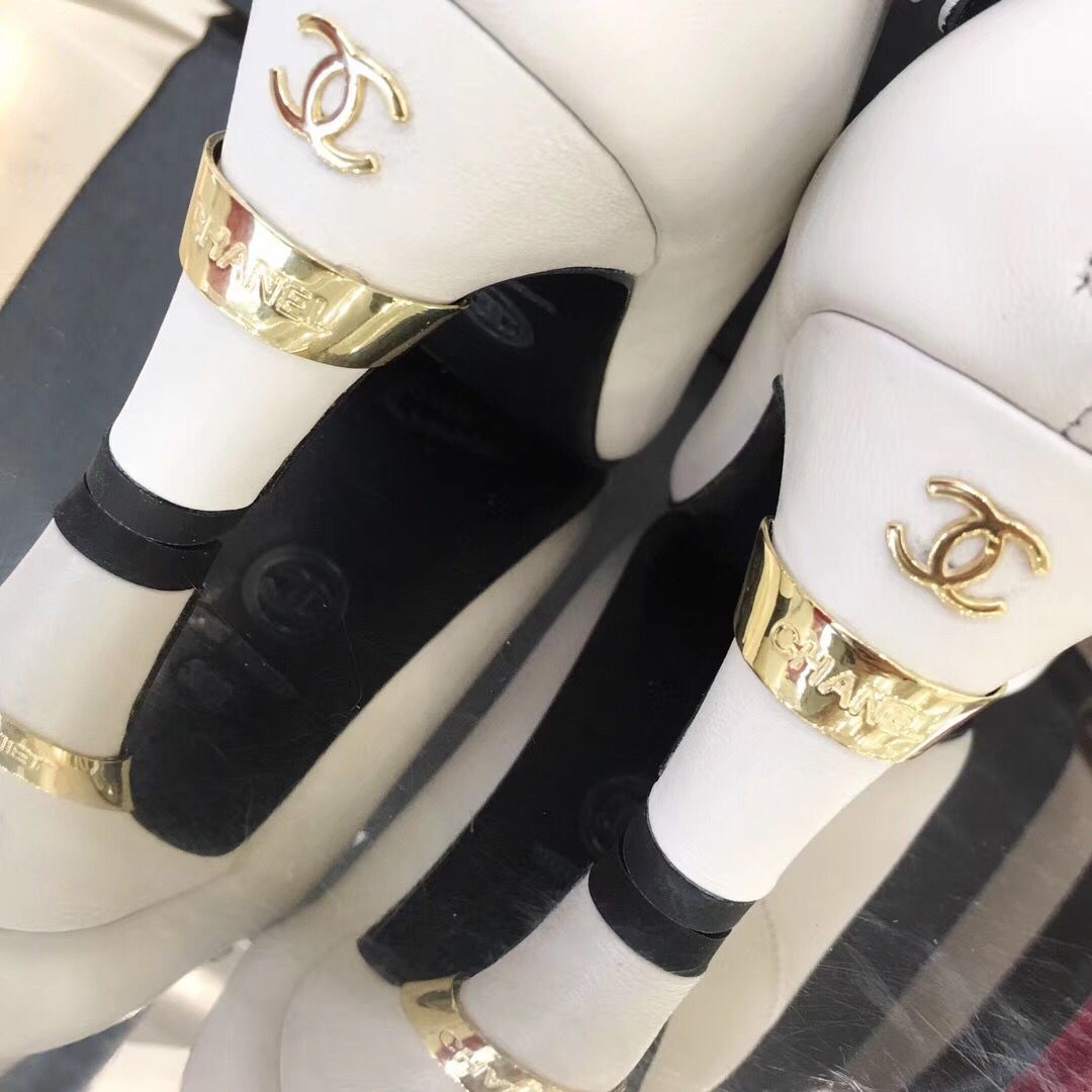 CHL Shoes White Black Heels