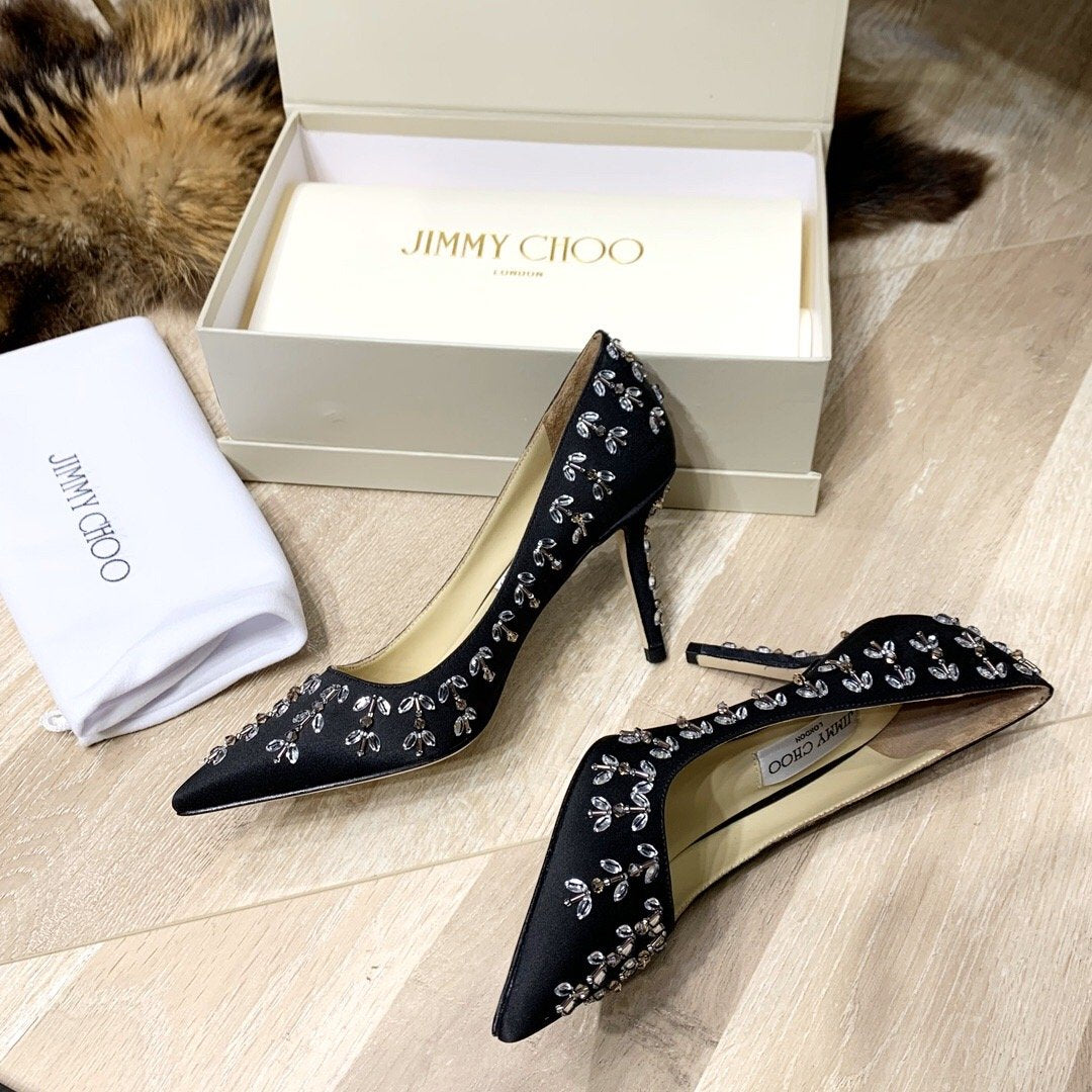 Jimy Chu Shoes Black Stones