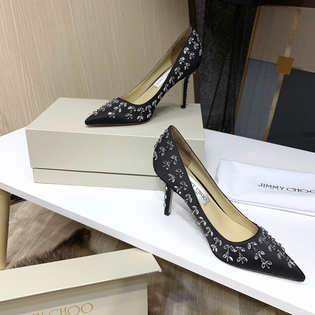 Jimy Chu Shoes Black Stones