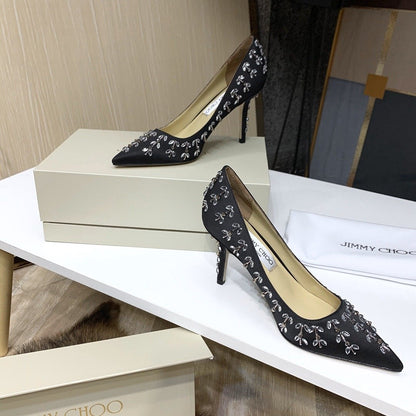 Jimy Chu Shoes Black Stones