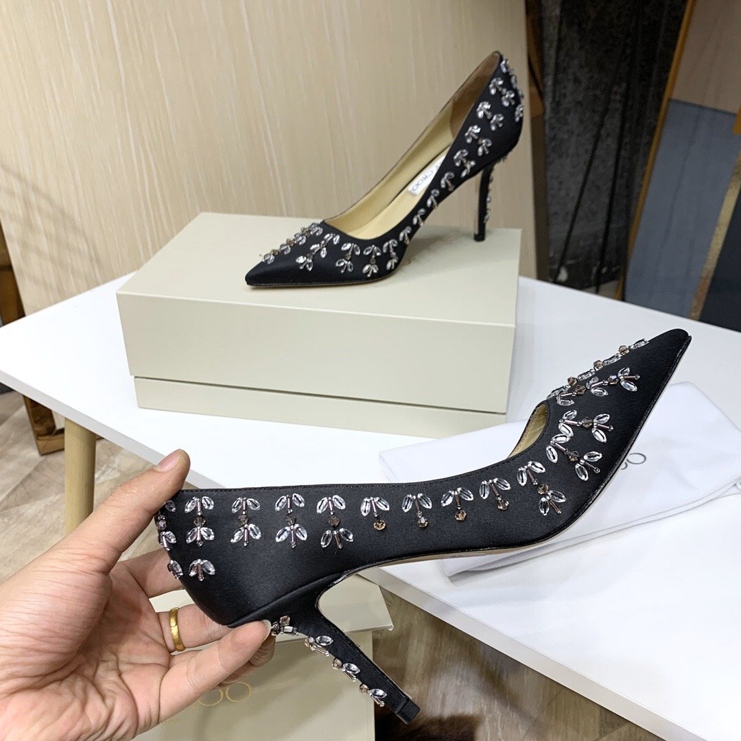 Jimy Chu Shoes Black Stones