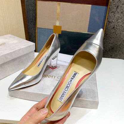 Jimy Chu Shoes Silver & White