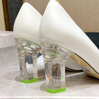 Jimy Chu Shoes Silver & White